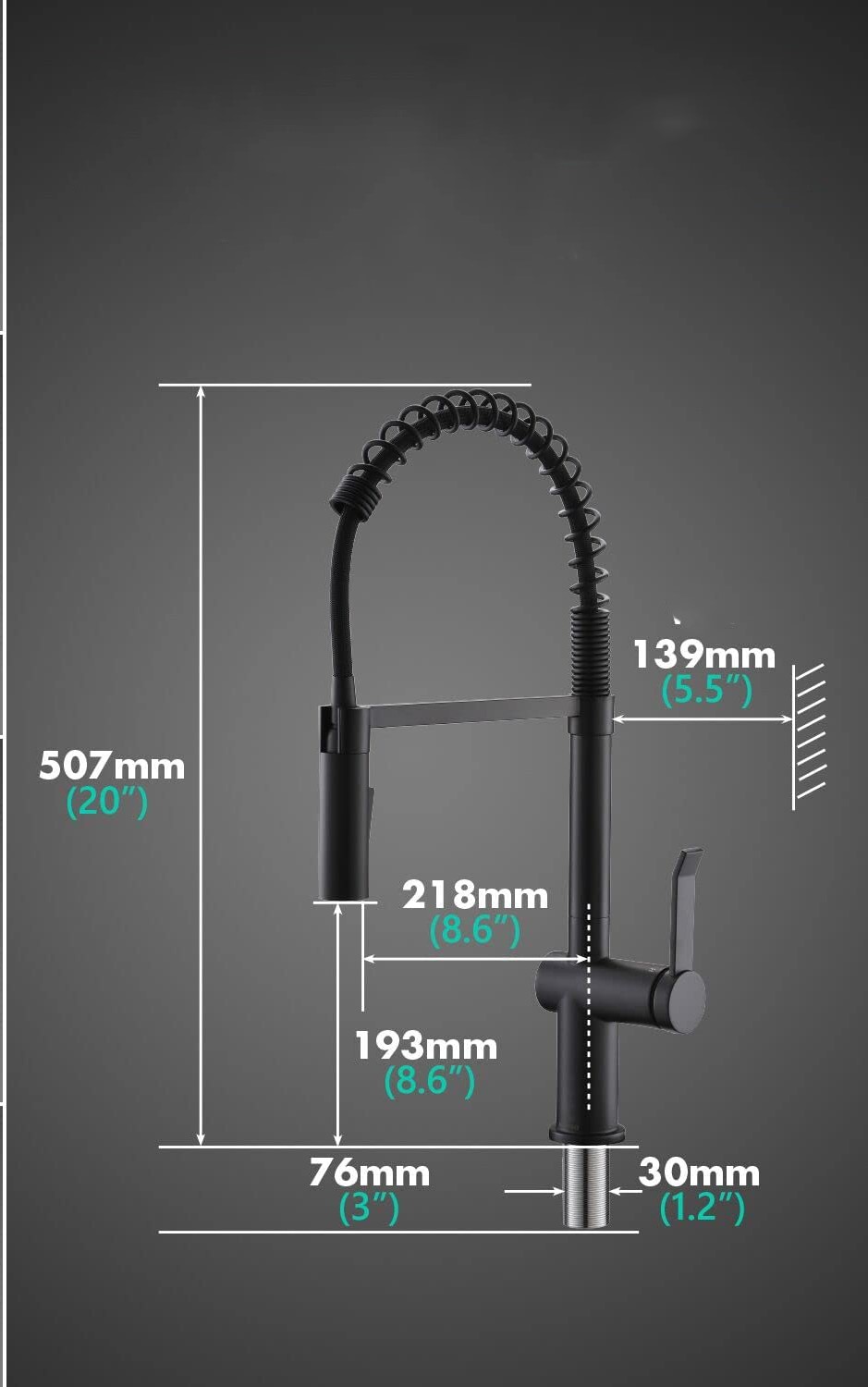 Kran bateria kuchenna APPASO z wyciąganą wylewką - obrazek 6