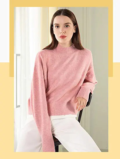 Sweter damski Woolen BLoom różowy ODZIEŻ1146 - obrazek 5