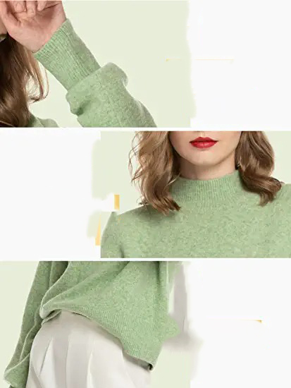 Sweter damski Woolen BLoom zielony ODZIEŻ1148 - obrazek 2