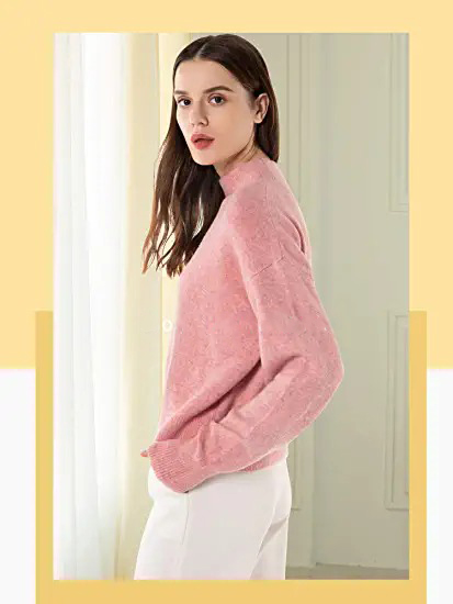 Sweter damski Woolen BLoom różowy ODZIEŻ1146 - obrazek 4