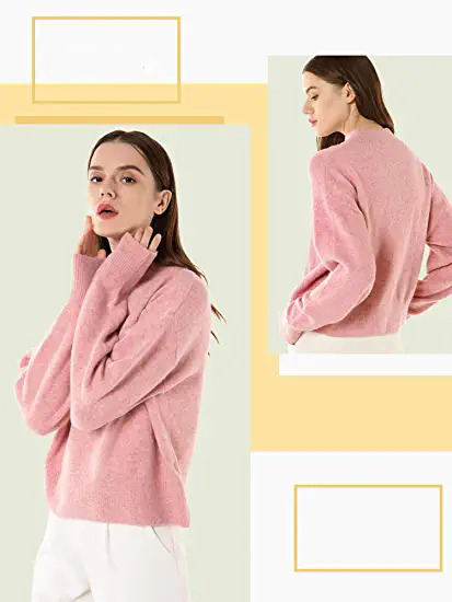 Sweter damski Woolen BLoom różowy ODZIEŻ1146 - obrazek 3
