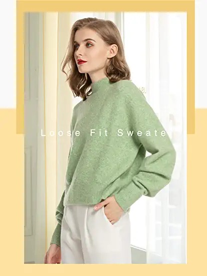 Sweter damski Woolen BLoom zielony ODZIEŻ1148 - obrazek 4