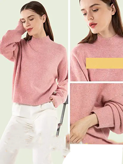 Sweter damski Woolen BLoom różowy ODZIEŻ1146 - obrazek 2