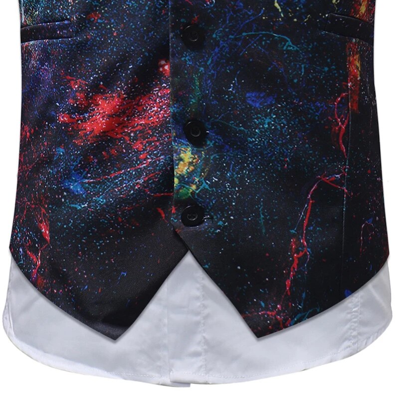 Jednorzędowa kamizelka klasyczna wielokolorowa - obrazek 4