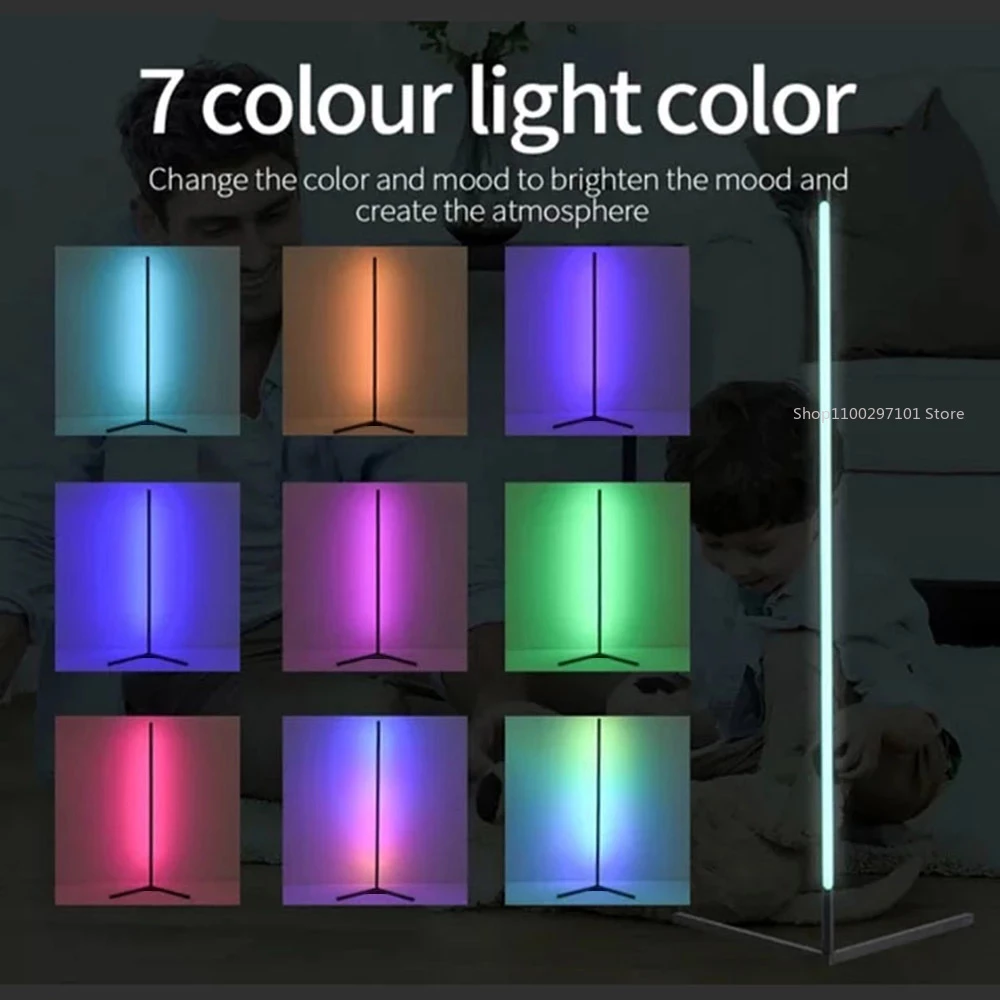 Narożna lampa LED 140 cm z pilotem RGB - obrazek 3