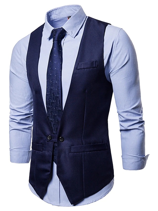 Granatowa Kamizelka Casual Bizness