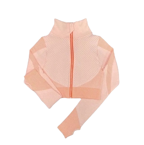 Bluza fitness bezszwowa ze stójką pomarańczowa