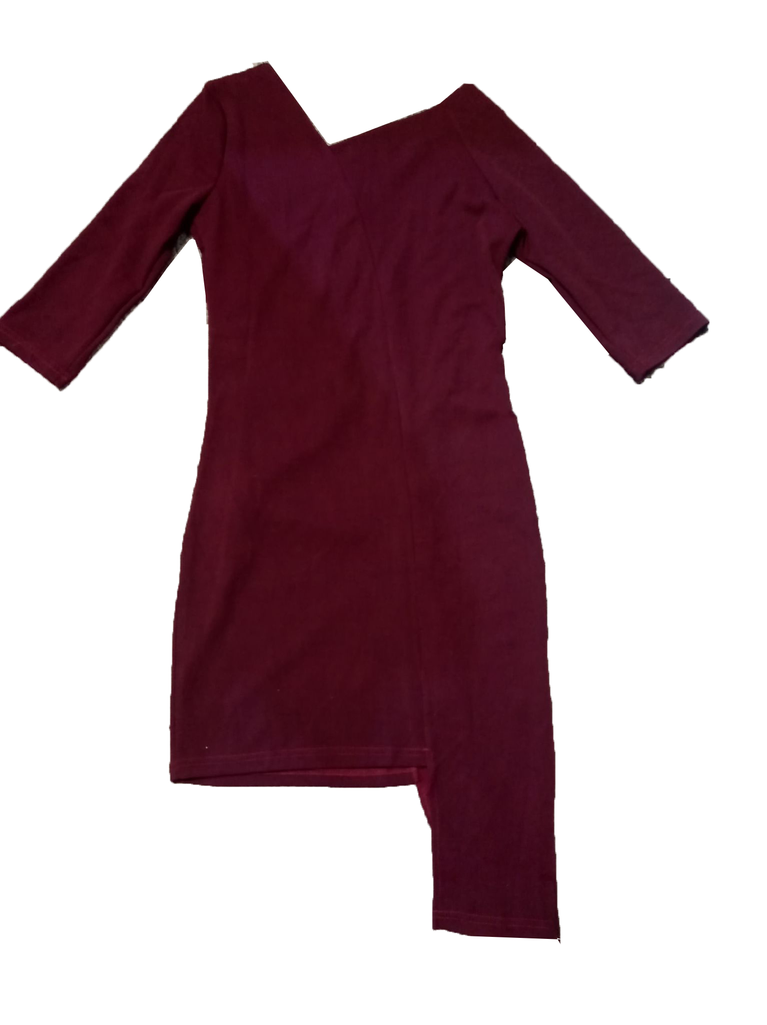 Asymetryczna sukienka damska z rękawem 3/4 - obrazek 2