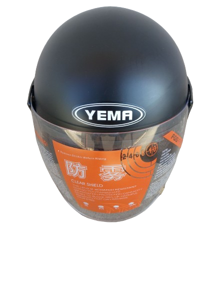 Kask motocyklowy otwarty czarny mat YEMA