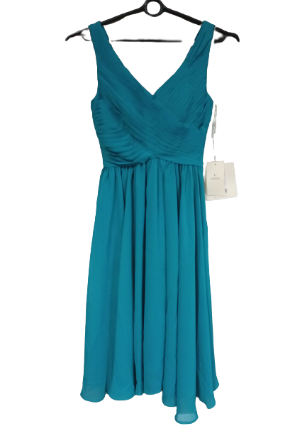 Szyfonowa elegancka sukienka turkusowa