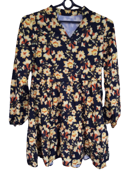 Trapezowa sukienka w kwiaty