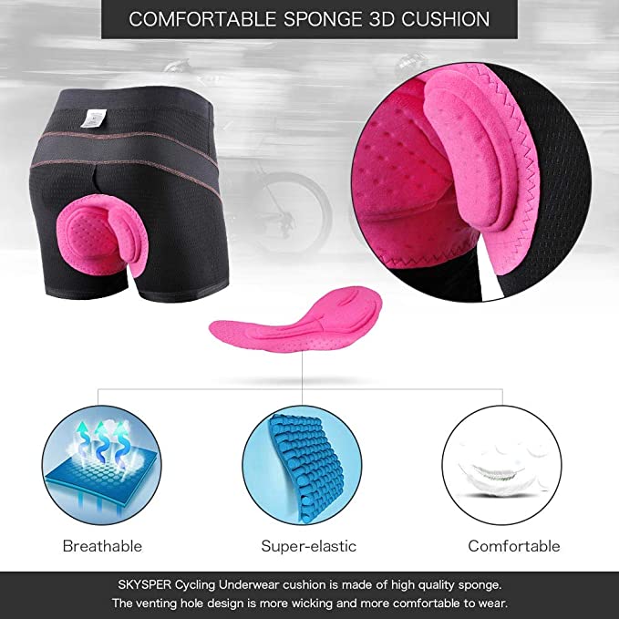 BIELIZNA ROWEROWA KOLARSKA DAMSKA Z WKŁADKĄ ŻELOWĄ SKYSPER - obrazek 2