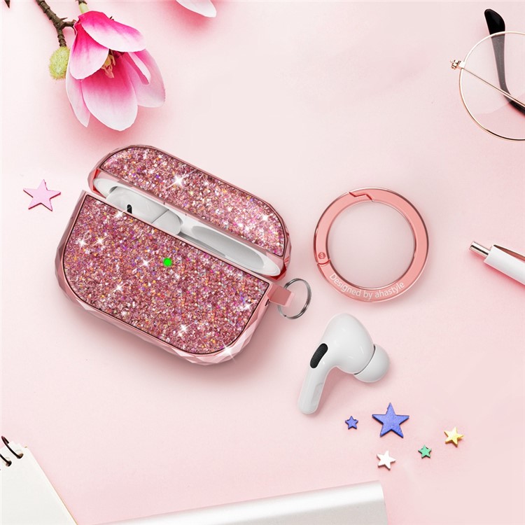 Etui na słuchawki Apple AirPods Pro Różowe Karabińczykiem - obrazek 2