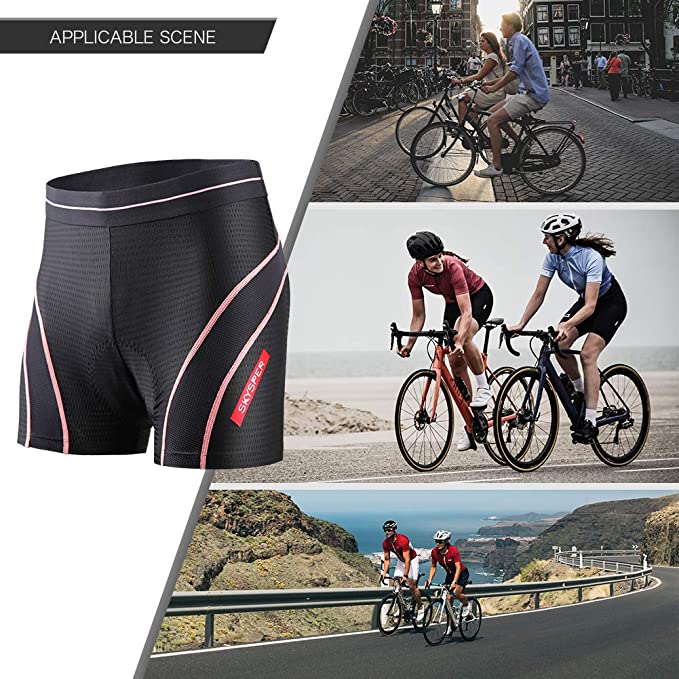 BIELIZNA ROWEROWA KOLARSKA DAMSKA Z WKŁADKĄ ŻELOWĄ SKYSPER - obrazek 5