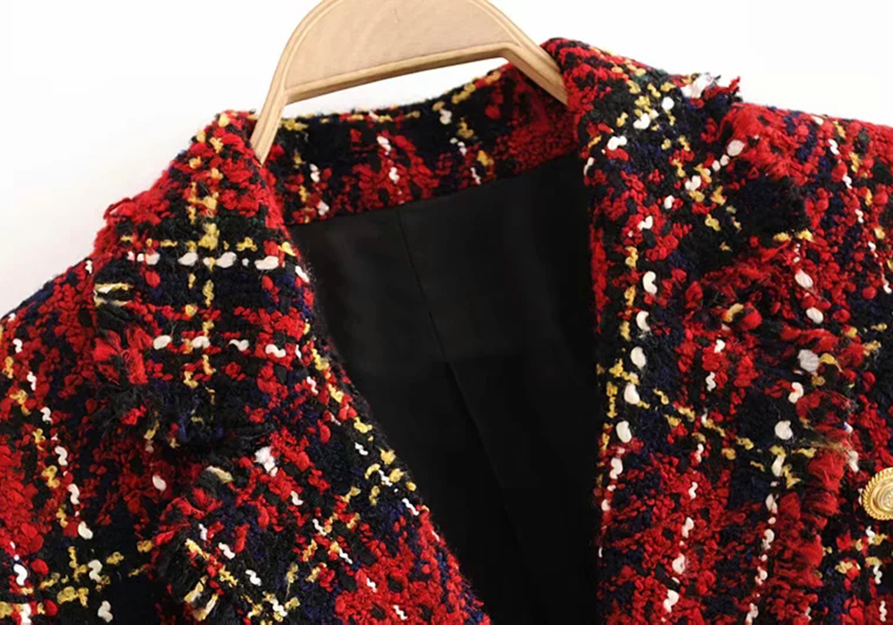 Damska kurtka w stylu vintage tweed - obrazek 6