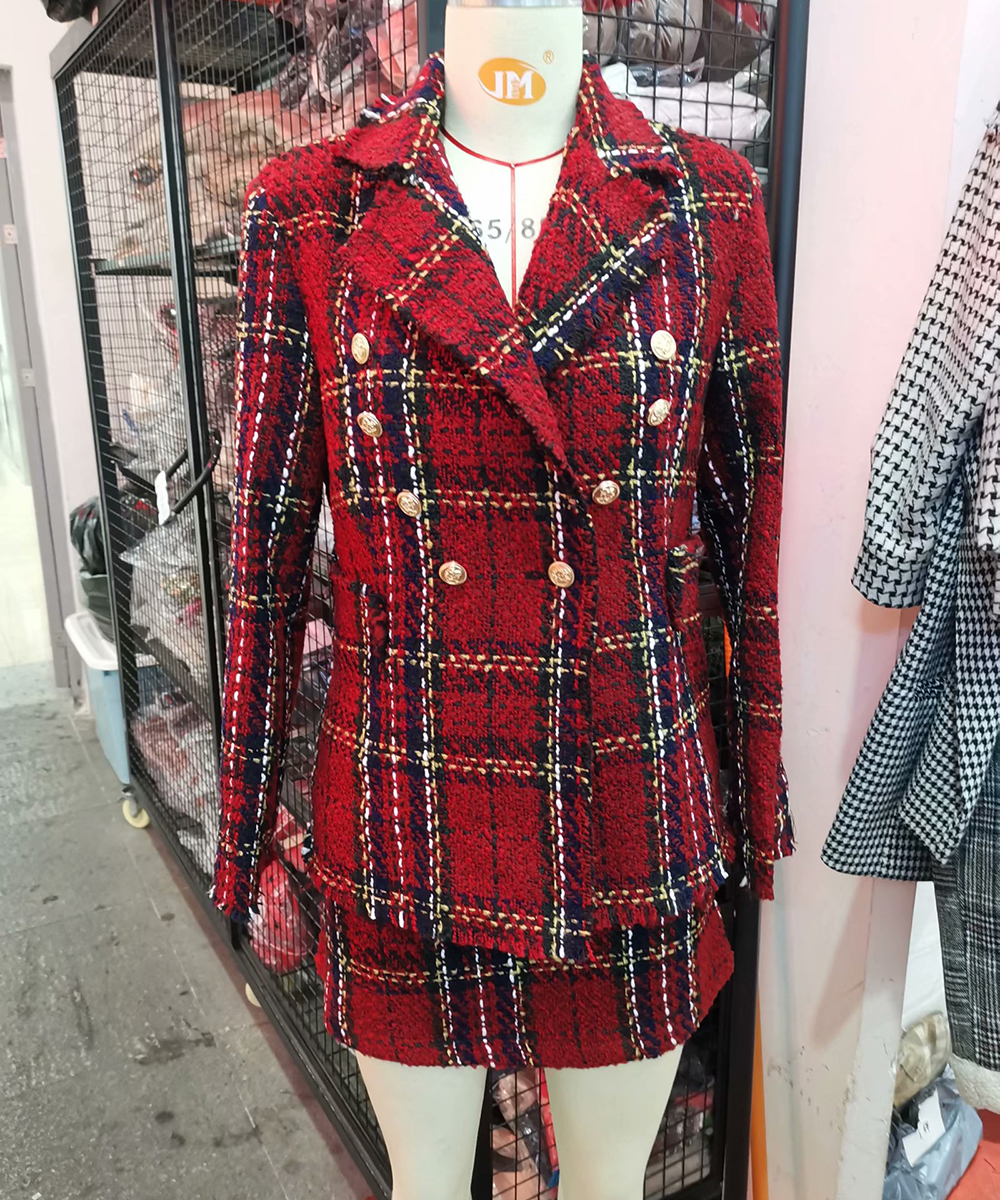 Damska kurtka w stylu vintage tweed - obrazek 2