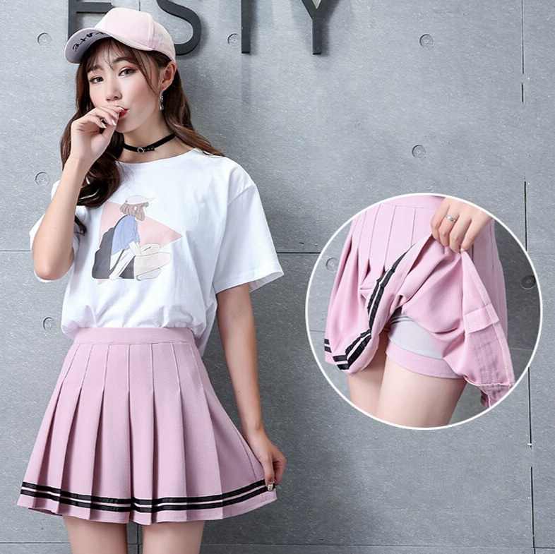 Plisowane mini spódnico- spodenki białe - obrazek 2