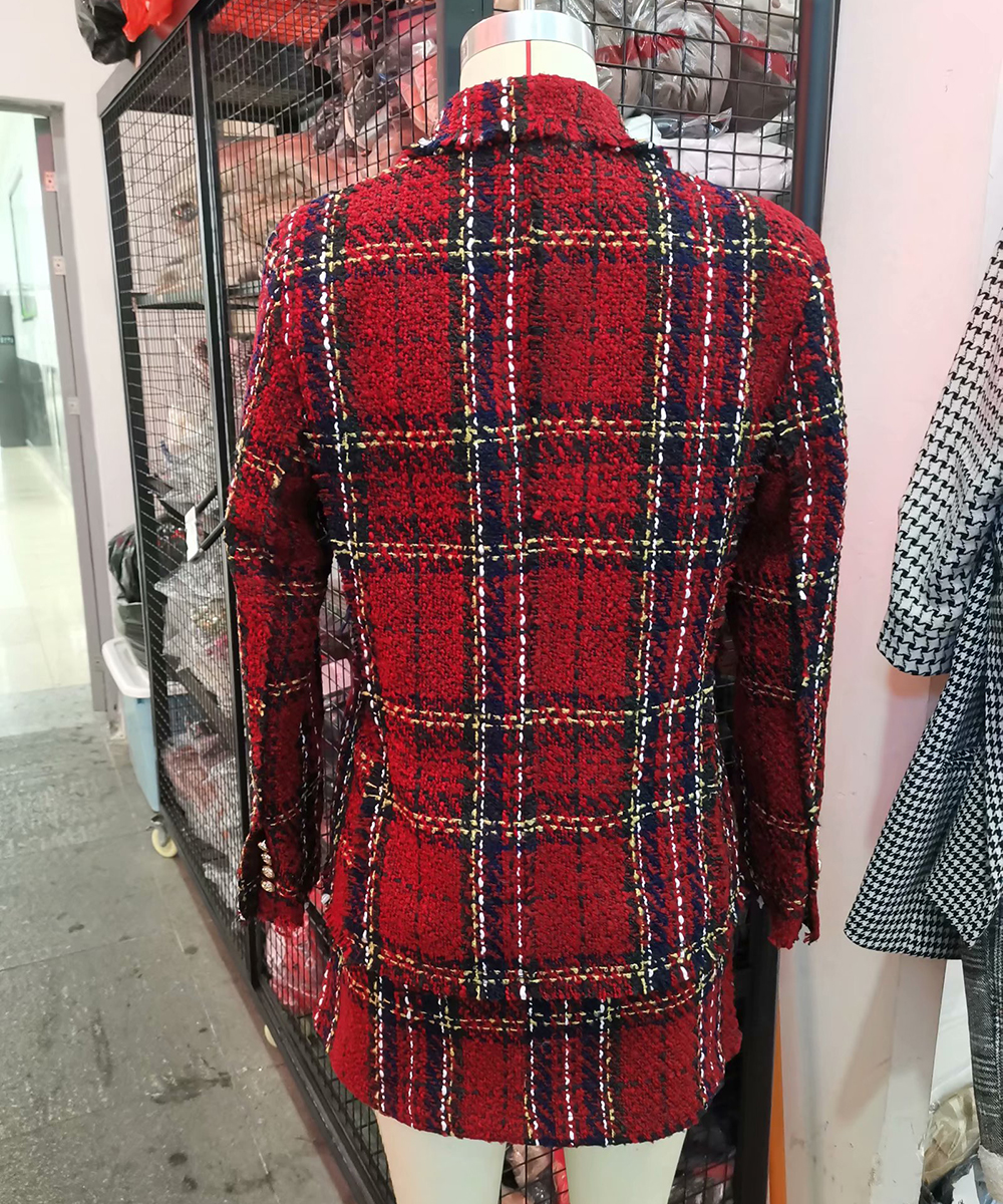 Damska kurtka w stylu vintage tweed - obrazek 3