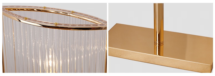 Nowoczesna Złota kryształowa lampa stołowa - obrazek 2