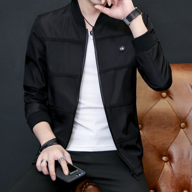 OK Męska kurtka bomber Slim - obrazek 2