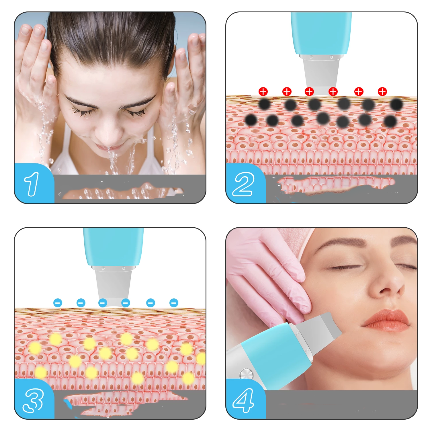 Urządzenie Ultradźwiękowe do oczyszczania skóry twarzy - obrazek 3