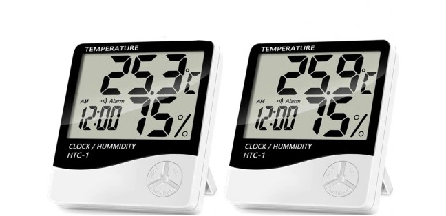 TERMOMETR HIGROMETR ELEKTRONICZNY SONDA STACJA HTC-1 2szt