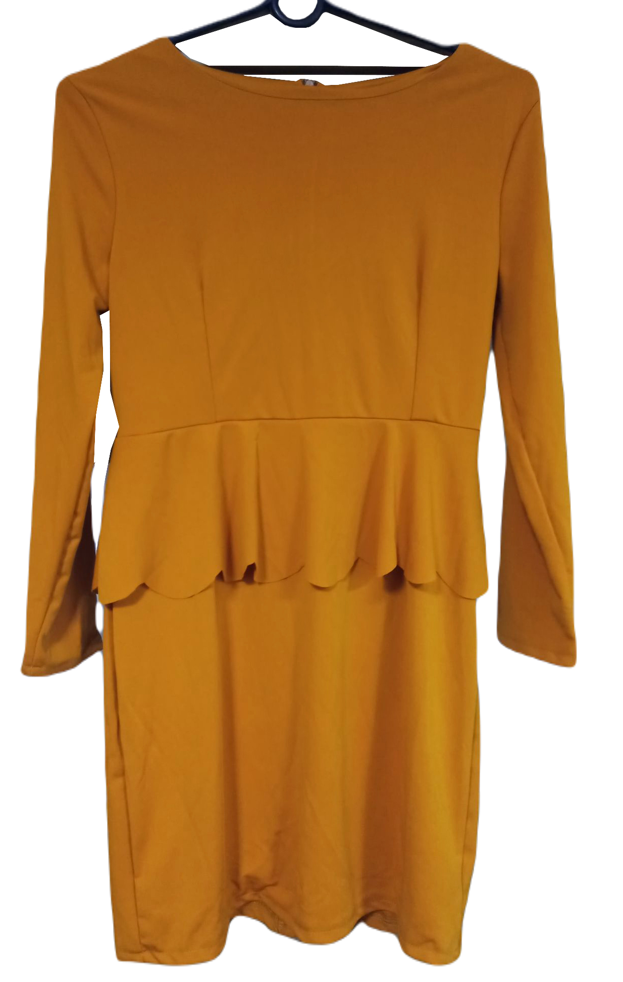 Sukienka Basic z Baskinką pomarańczowa