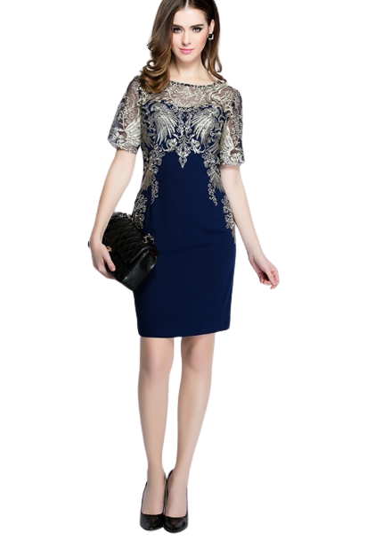 Elegancka sukienka damska z haftem