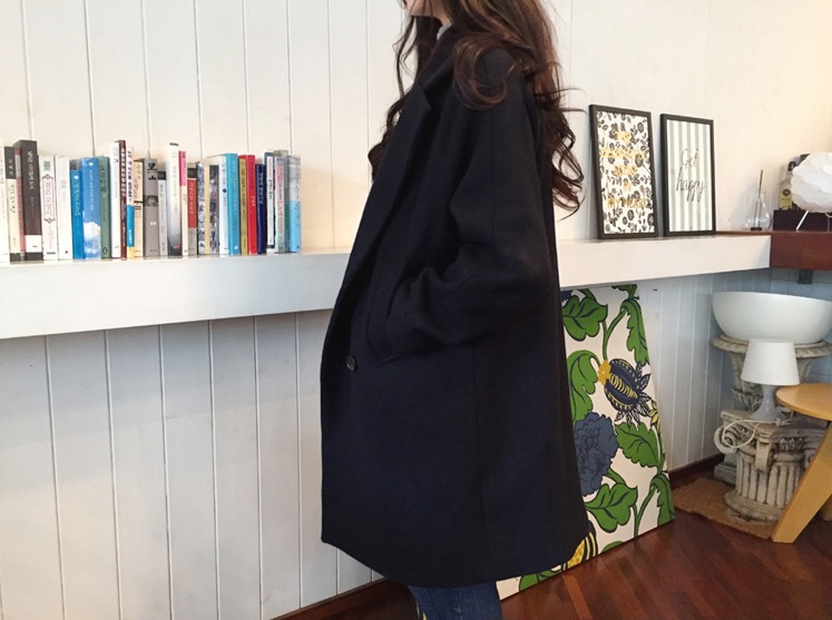 Damski płaszcz casual czarny rozm.M - obrazek 3