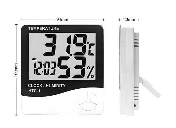 TERMOMETR HIGROMETR ELEKTRONICZNY SONDA STACJA HTC-1 2szt - obrazek 6