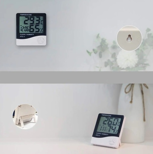 TERMOMETR HIGROMETR ELEKTRONICZNY SONDA STACJA HTC-1 2szt - obrazek 5