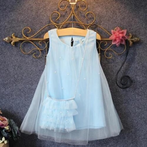 Tiulowa sukienka dla dziewczynki z torebką - obrazek 2