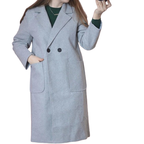 Damski płaszcz/trencz z kieszeniami