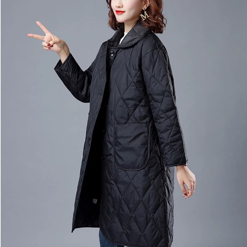 LANZHIYUN Pikowany damski płaszcz - obrazek 5