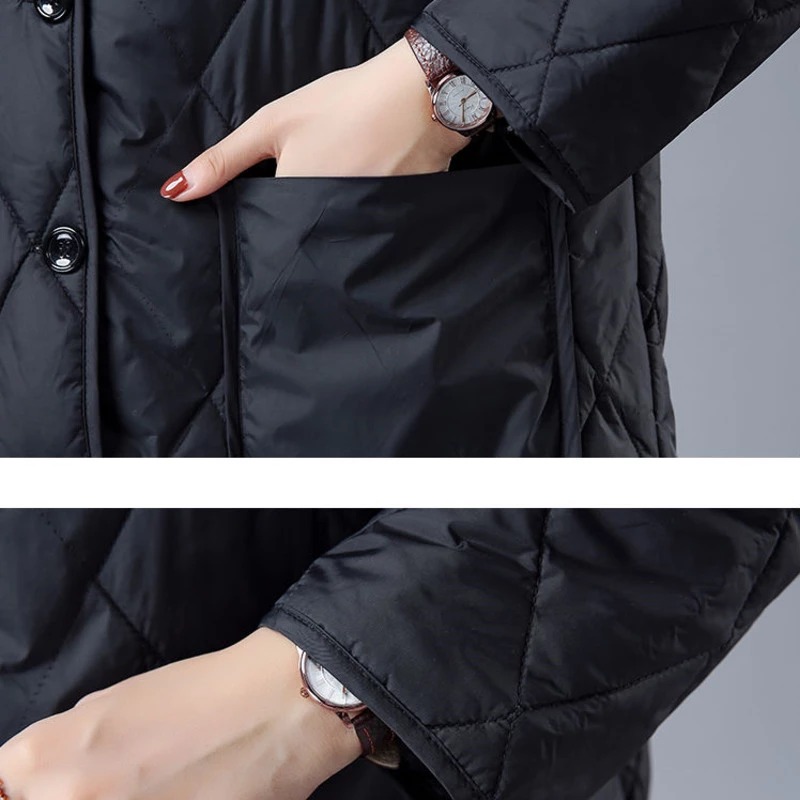 LANZHIYUN Pikowany damski płaszcz - obrazek 4