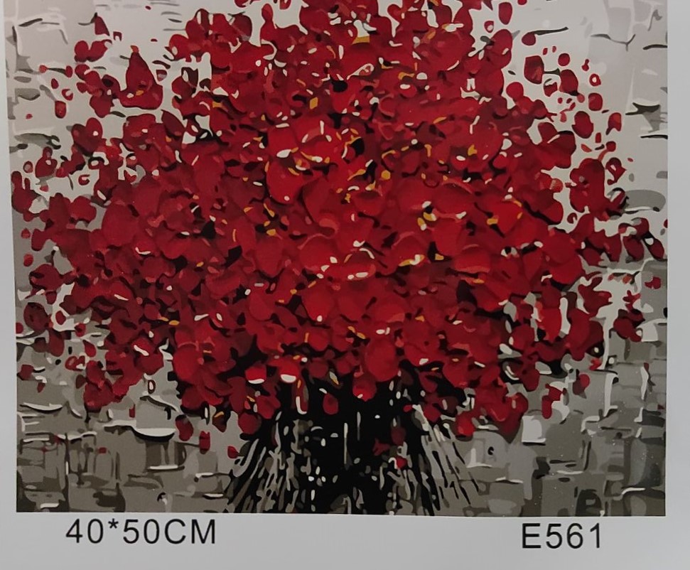 YEESAM ART Obraz olejny "zrób to sam" Kwiaty 40x50 cm - obrazek 3