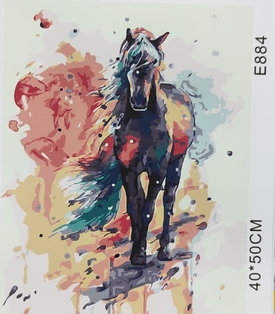 YEESAM ART Obraz olejny "zrób to sam" Koń 40x50 cm - obrazek 3