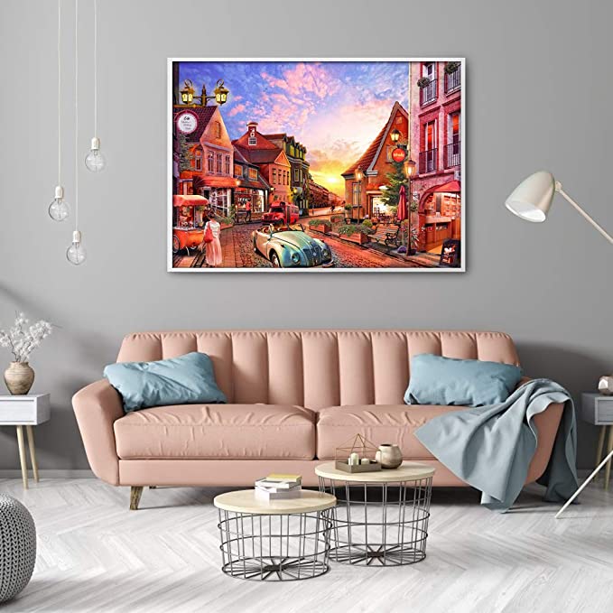 Puzzle Morning Town 1000 elementów - obrazek 2