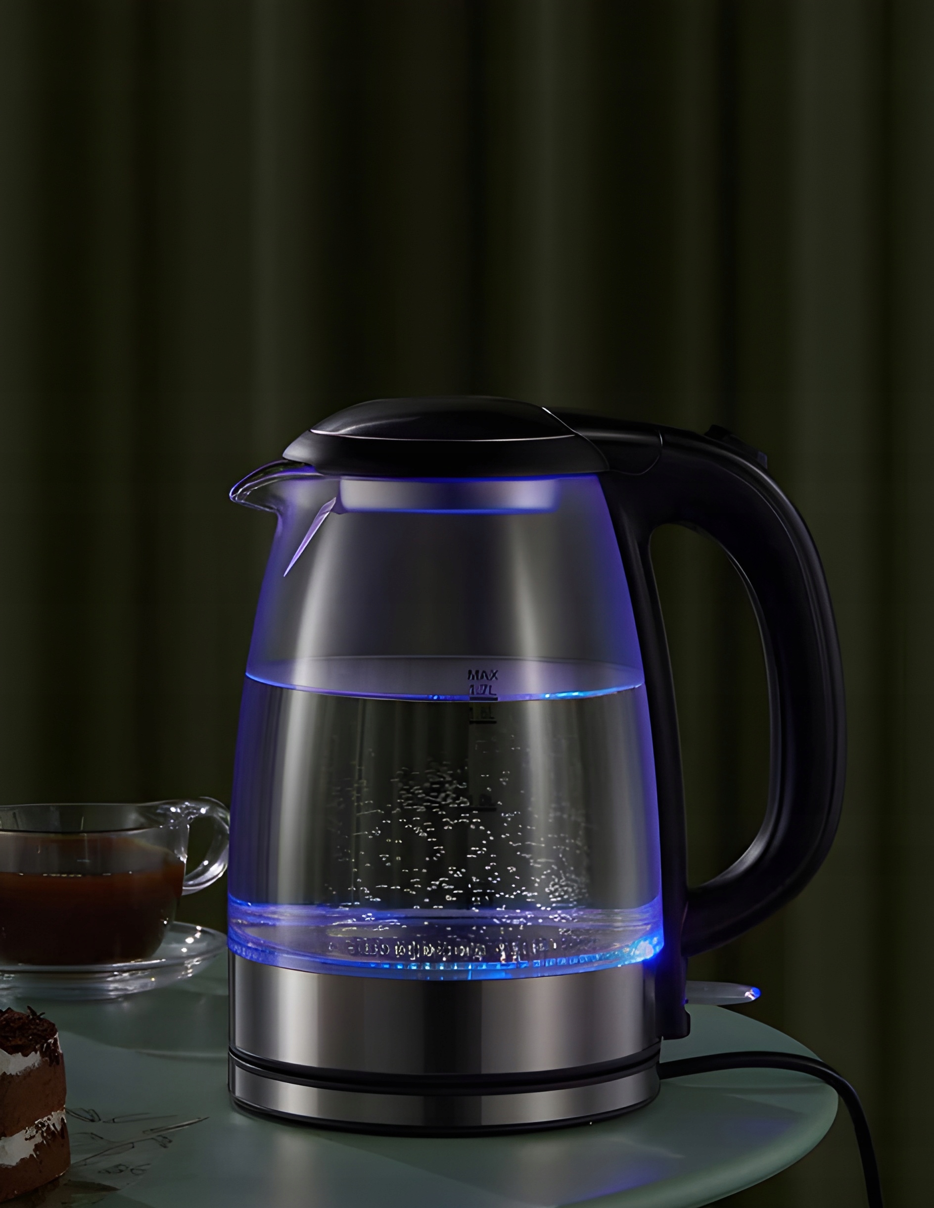 CZAJNIK ELEKTRYCZNY SZKLANY LED NOVETE 2200W 1,7l - obrazek 4