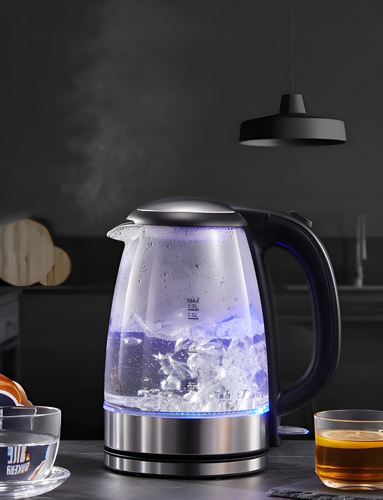 CZAJNIK ELEKTRYCZNY SZKLANY LED NOVETE 2200W 1,7l - obrazek 5