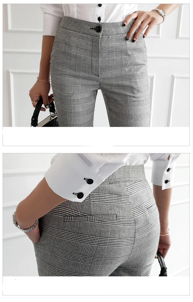 STYLE ZONE Damski elegancki garnitur w kratę - obrazek 5