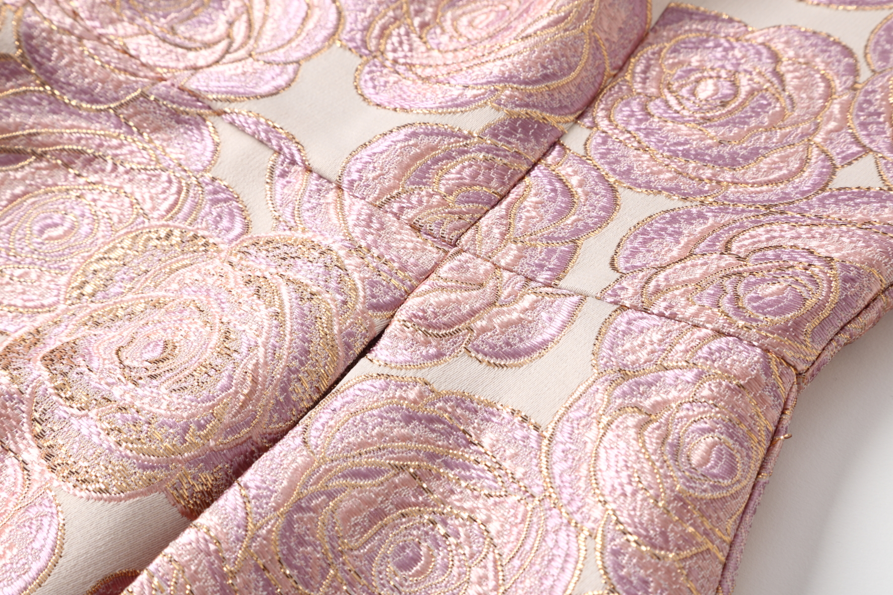 Damska żakardowa kwiecista sukienka - obrazek 6