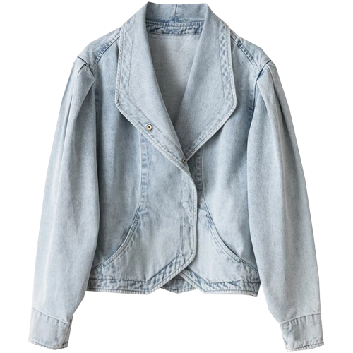 Asymetryczna damska kurtka jeansowa