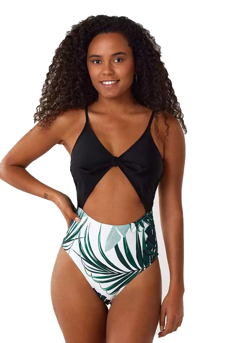 CUPSHE Jednoczęściowy strój kąpielowy Gwen Tropical z wycięciem