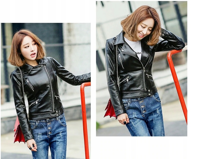 Damska ramoneska czarna - obrazek 3