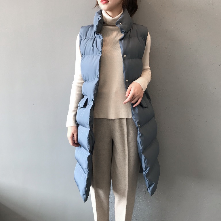 YANSOO STUDIO Damski puchowy bezrękawnik ze stójką - obrazek 4