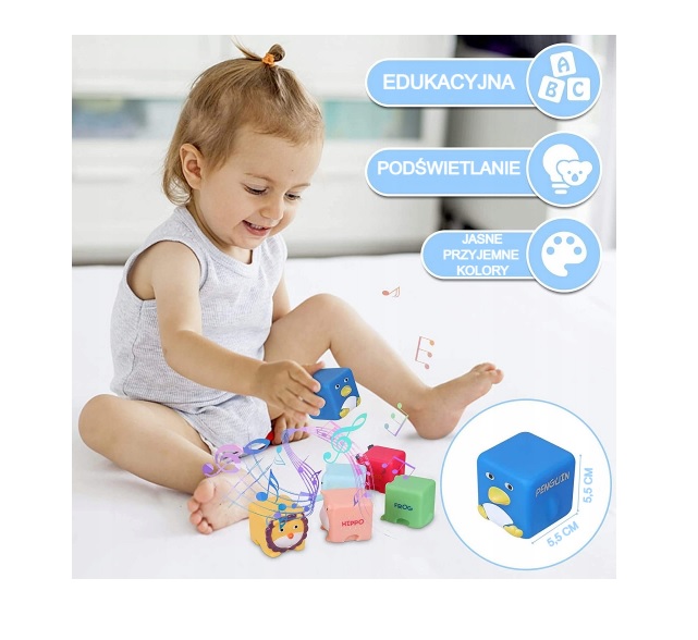 LICTIN Świecące i grające zwierzątka 6szt - obrazek 2