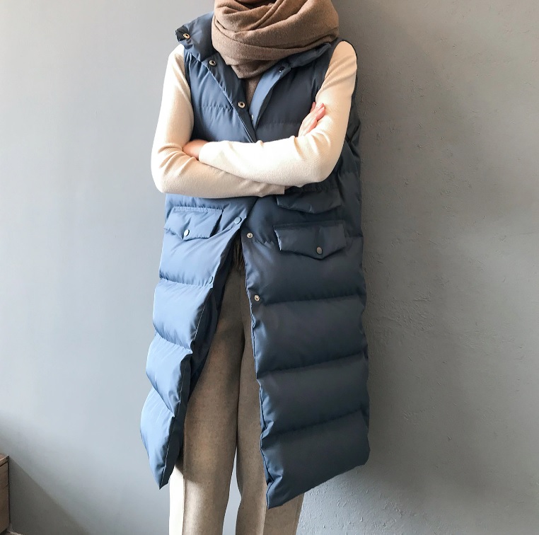 YANSOO STUDIO Damski puchowy bezrękawnik ze stójką - obrazek 5