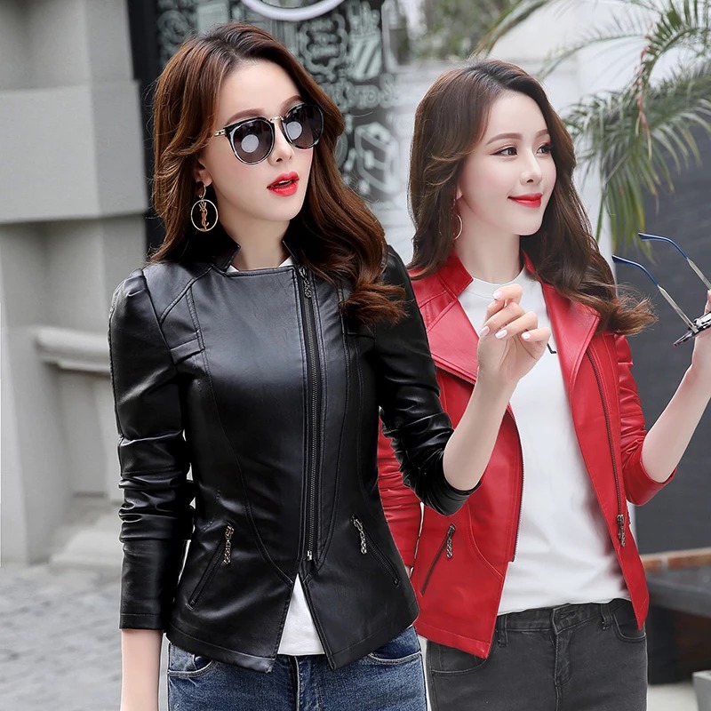 KELEIERFUSHI Damska ramoneska czarna - obrazek 4