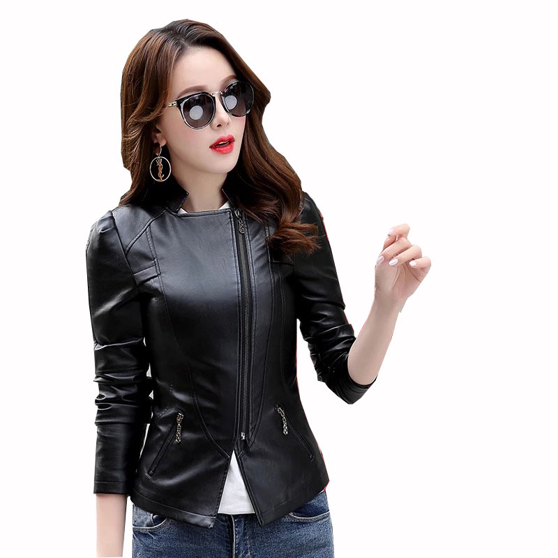 KELEIERFUSHI Damska ramoneska czarna